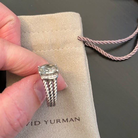 David Yurman Petite Wheaton Ring with Prasiolite and Pave Diamonds - Picture 3 of 6